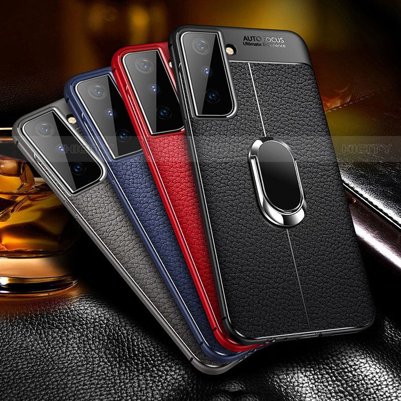 Funda Silicona Goma de Cuero Carcasa con Magnetico Anillo de dedo Soporte para Samsung Galaxy S23 Plus 5G