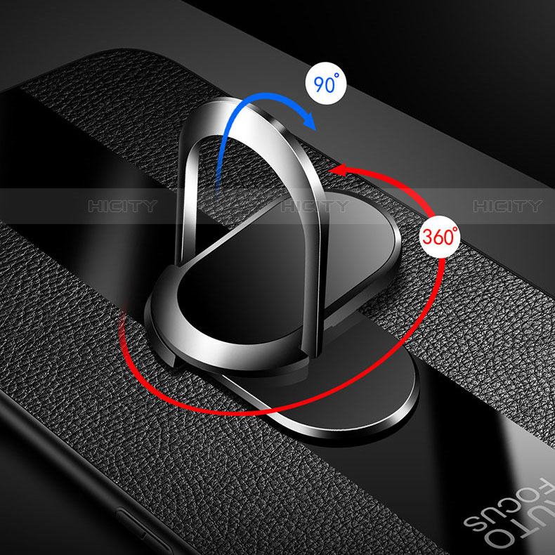 Funda Silicona Goma de Cuero Carcasa con Magnetico Anillo de dedo Soporte para Xiaomi Mi 10T Pro 5G