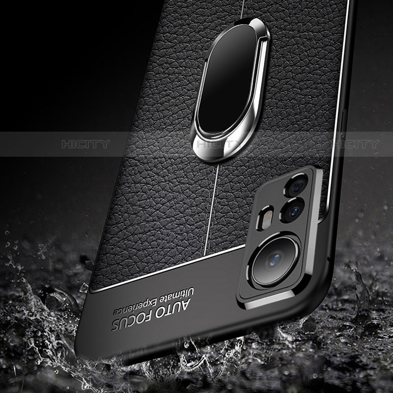 Funda Silicona Goma de Cuero Carcasa con Magnetico Anillo de dedo Soporte para Xiaomi Mi 12 Lite 5G