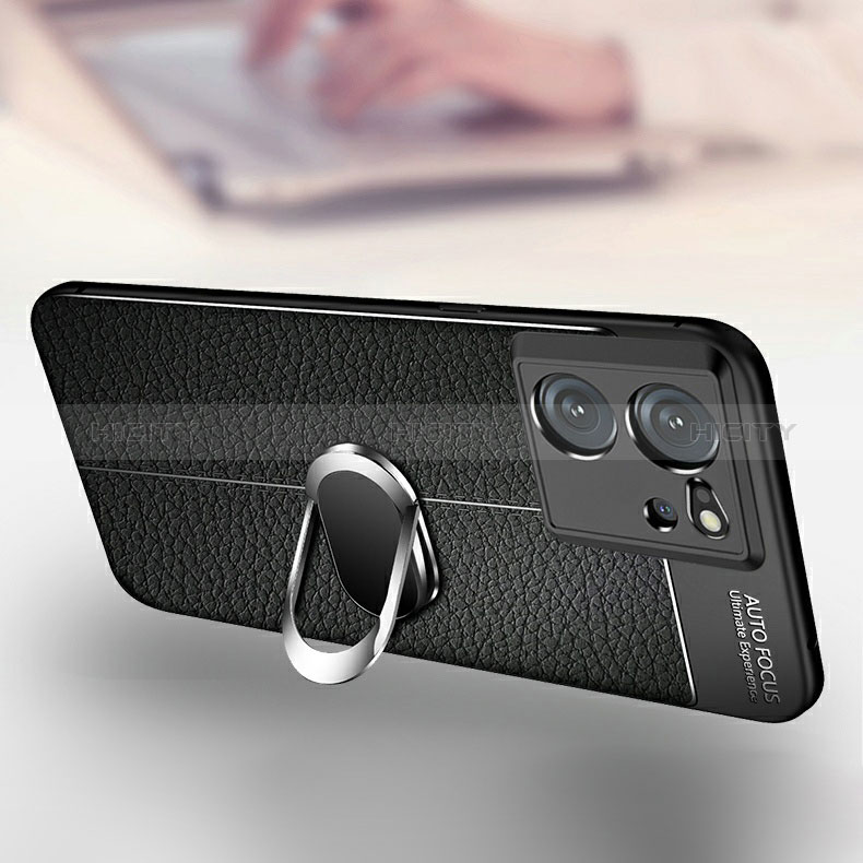 Funda Silicona Goma de Cuero Carcasa con Magnetico Anillo de dedo Soporte para Xiaomi Mi 13T Pro 5G
