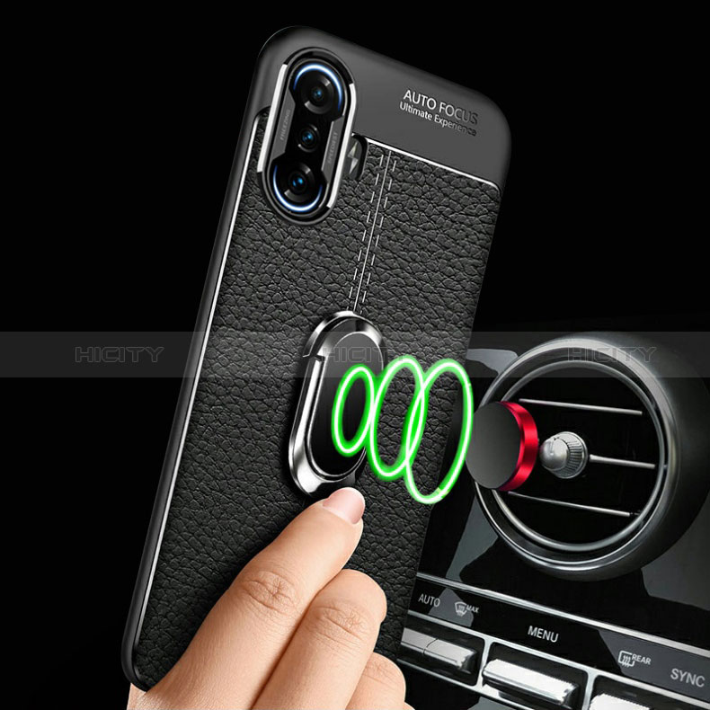 Funda Silicona Goma de Cuero Carcasa con Magnetico Anillo de dedo Soporte para Xiaomi Poco F3 GT 5G