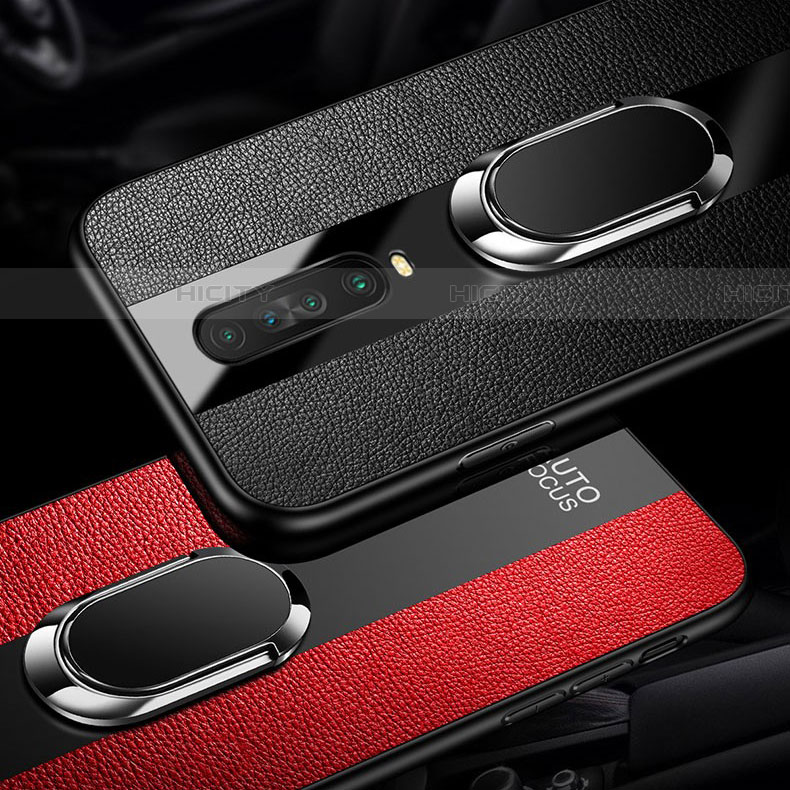 Funda Silicona Goma de Cuero Carcasa con Magnetico Anillo de dedo Soporte para Xiaomi Redmi K30 5G