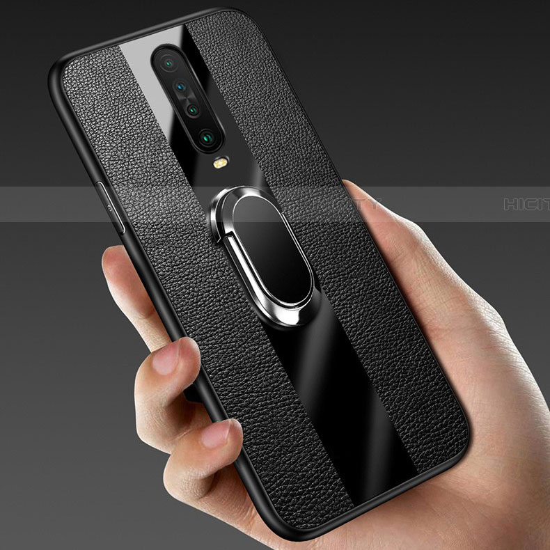 Funda Silicona Goma de Cuero Carcasa con Magnetico Anillo de dedo Soporte para Xiaomi Redmi K30 5G
