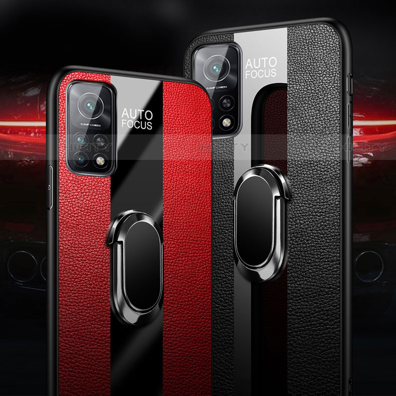 Funda Silicona Goma de Cuero Carcasa con Magnetico Anillo de dedo Soporte para Xiaomi Redmi K30S 5G