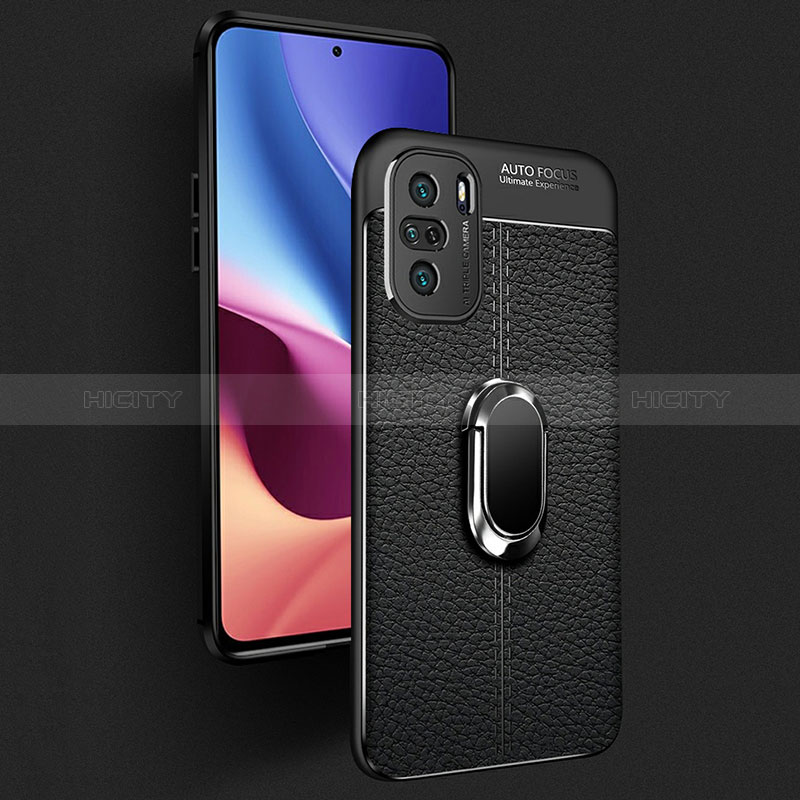 Funda Silicona Goma de Cuero Carcasa con Magnetico Anillo de dedo Soporte para Xiaomi Redmi K40 Pro 5G
