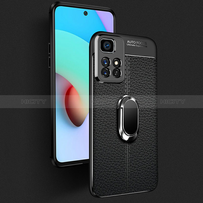 Funda Silicona Goma de Cuero Carcasa con Magnetico Anillo de dedo Soporte para Xiaomi Redmi Note 11S 5G