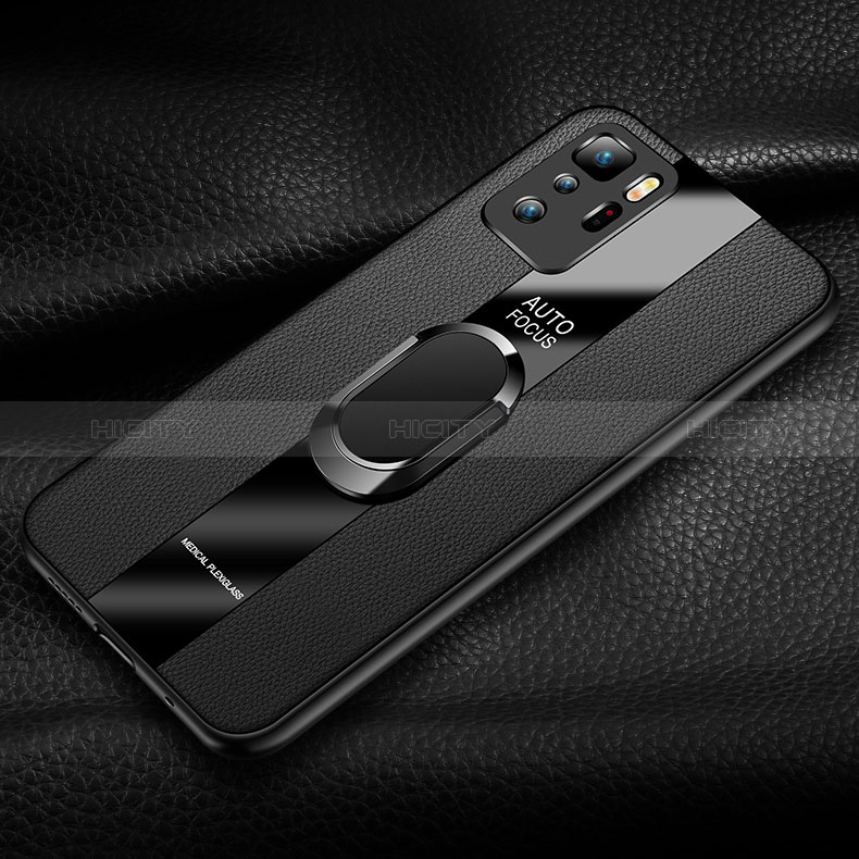 Funda Silicona Goma de Cuero Carcasa con Magnetico Anillo de dedo Soporte PB1 para Xiaomi Redmi Note 10 Pro 5G