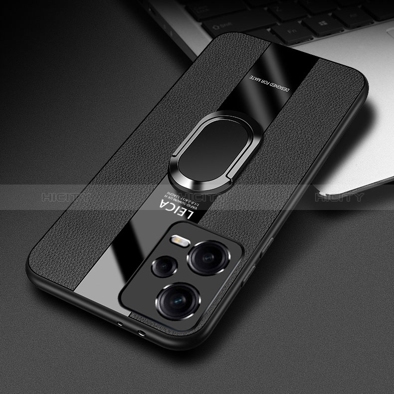 Funda Silicona Goma de Cuero Carcasa con Magnetico Anillo de dedo Soporte PB1 para Xiaomi Redmi Note 12 Pro 5G