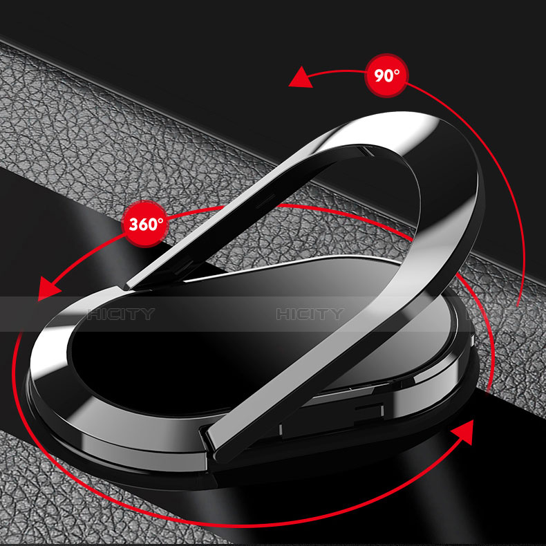Funda Silicona Goma de Cuero Carcasa con Magnetico Anillo de dedo Soporte S01 para Huawei Nova 8 Pro 5G