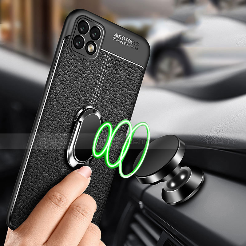 Funda Silicona Goma de Cuero Carcasa con Magnetico Anillo de dedo Soporte S01 para Oppo A73 5G