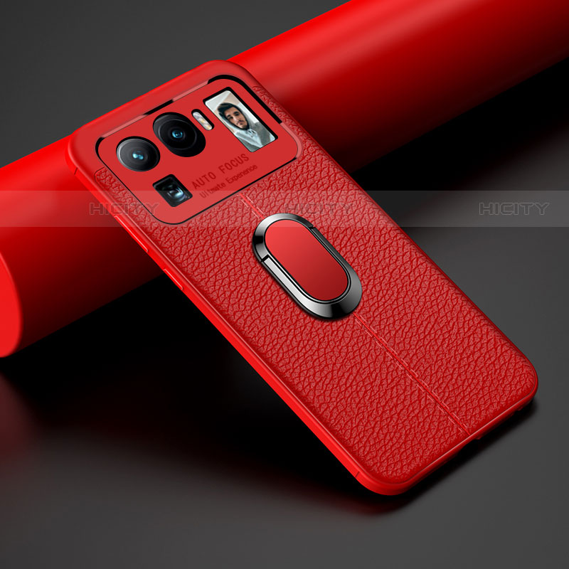 Funda Silicona Goma de Cuero Carcasa con Magnetico Anillo de dedo Soporte S01 para Xiaomi Mi 11 Ultra 5G