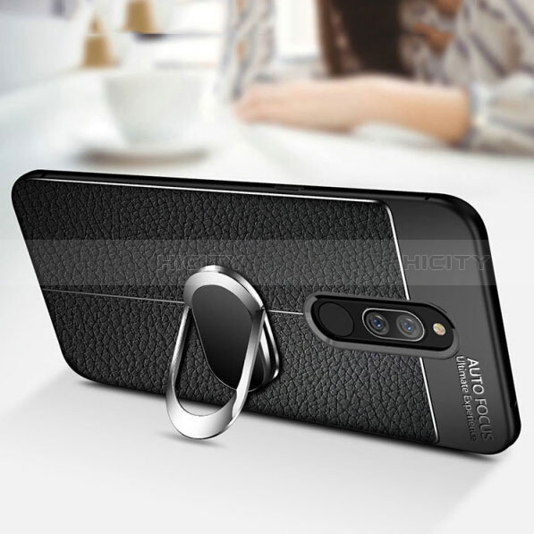 Funda Silicona Goma de Cuero Carcasa con Magnetico Anillo de dedo Soporte S01 para Xiaomi Redmi 8