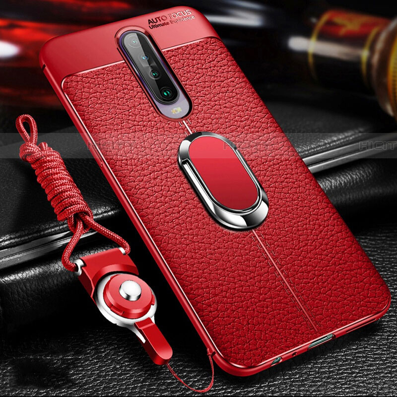 Funda Silicona Goma de Cuero Carcasa con Magnetico Anillo de dedo Soporte S01 para Xiaomi Redmi K30i 5G