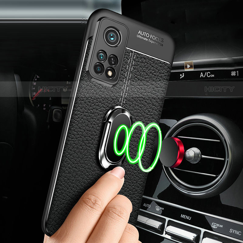 Funda Silicona Goma de Cuero Carcasa con Magnetico Anillo de dedo Soporte S01 para Xiaomi Redmi K30S 5G