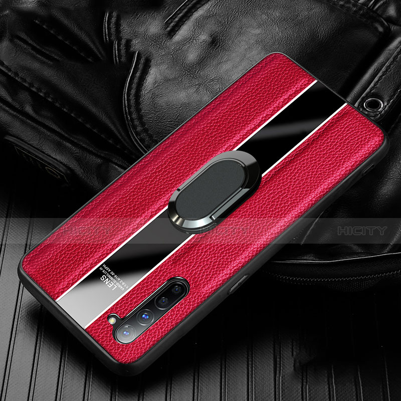 Funda Silicona Goma de Cuero Carcasa con Magnetico Anillo de dedo Soporte S03 para Oppo F15