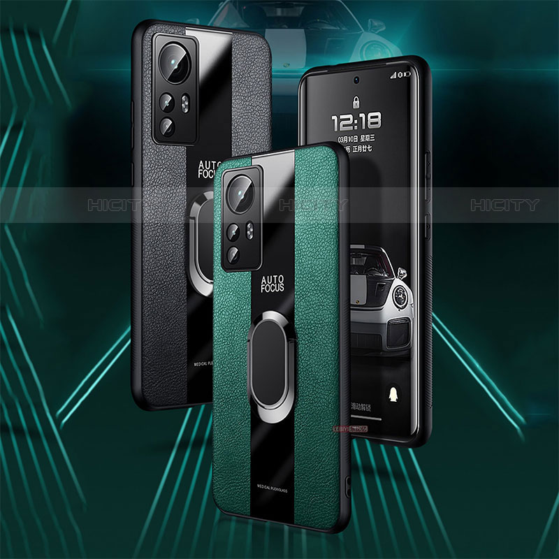 Funda Silicona Goma de Cuero Carcasa con Magnetico Anillo de dedo Soporte S03 para Xiaomi Mi 12 Pro 5G