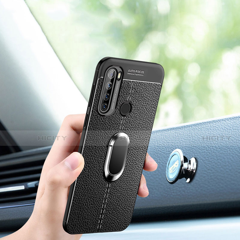 Funda Silicona Goma de Cuero Carcasa con Magnetico Anillo de dedo Soporte S03 para Xiaomi Redmi Note 8