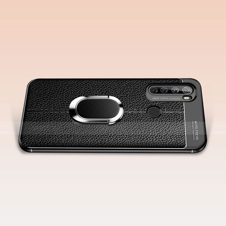 Funda Silicona Goma de Cuero Carcasa con Magnetico Anillo de dedo Soporte S03 para Xiaomi Redmi Note 8