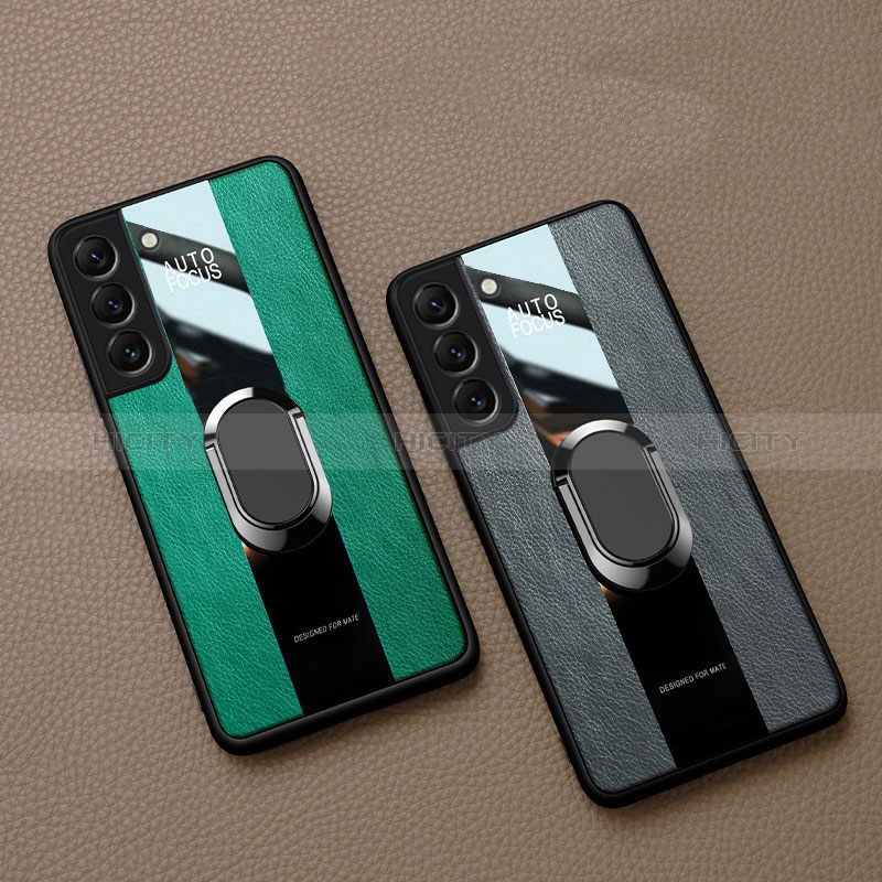 Funda Silicona Goma de Cuero Carcasa con Magnetico Anillo de dedo Soporte S04 para Samsung Galaxy S24 5G