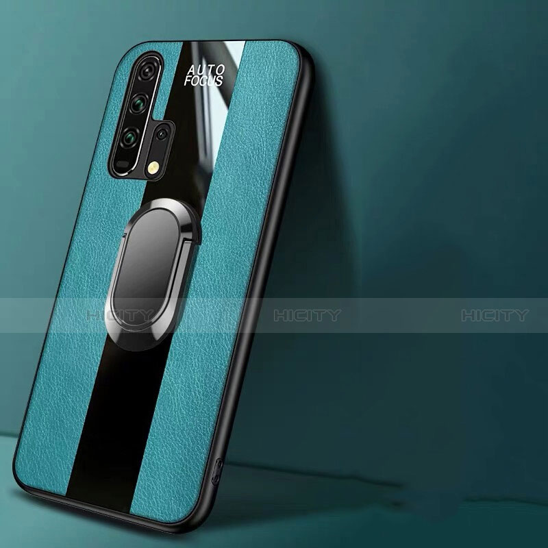 Funda Silicona Goma de Cuero Carcasa con Magnetico Anillo de dedo Soporte T01 para Huawei Honor 20 Pro