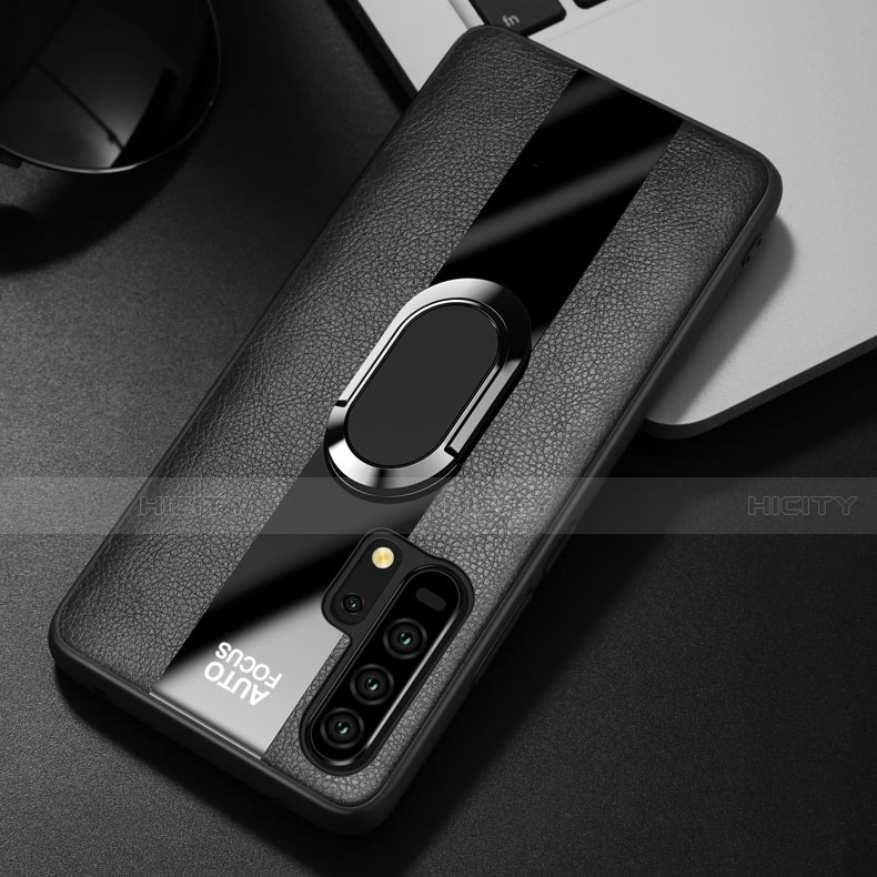 Funda Silicona Goma de Cuero Carcasa con Magnetico Anillo de dedo Soporte T01 para Huawei Honor 20 Pro