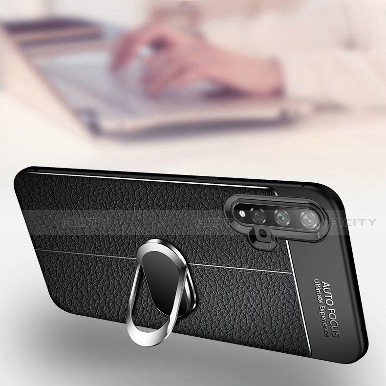 Funda Silicona Goma de Cuero Carcasa con Magnetico Anillo de dedo Soporte T01 para Huawei Honor 20S