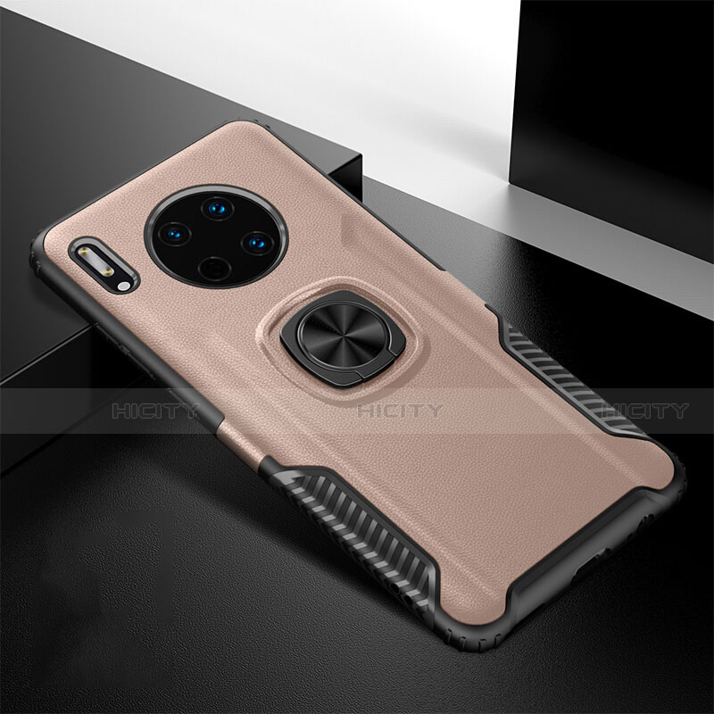 Funda Silicona Goma de Cuero Carcasa con Magnetico Anillo de dedo Soporte T01 para Huawei Mate 30