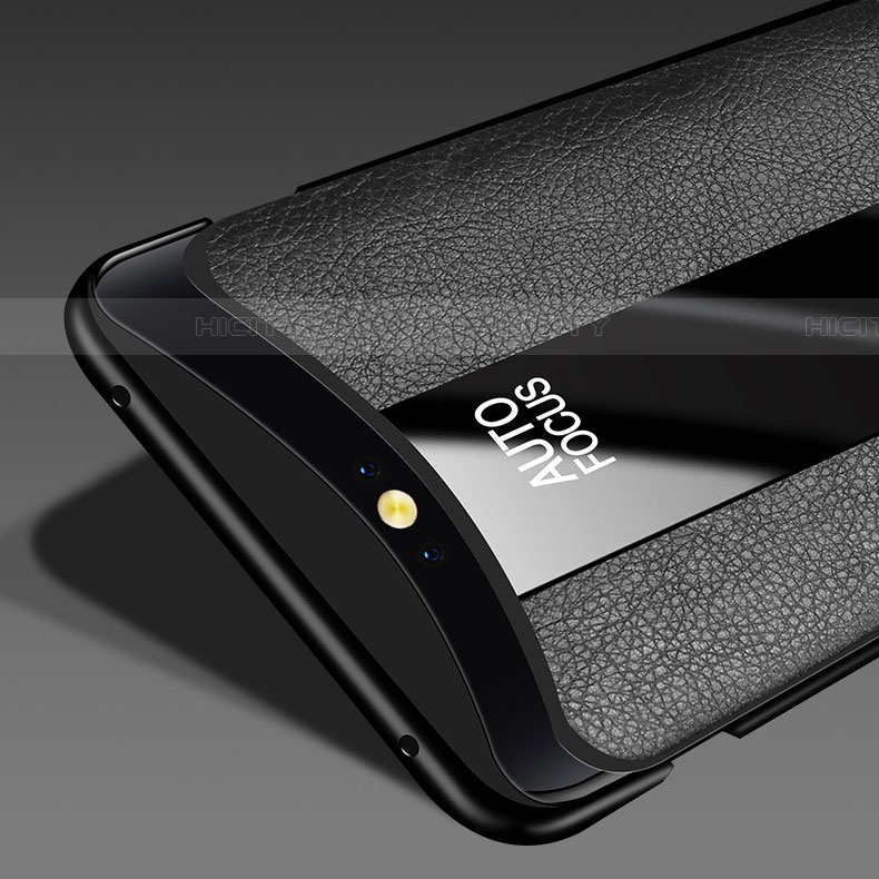 Funda Silicona Goma de Cuero Carcasa con Magnetico Anillo de dedo Soporte T01 para Oppo Find X Super Flash Edition