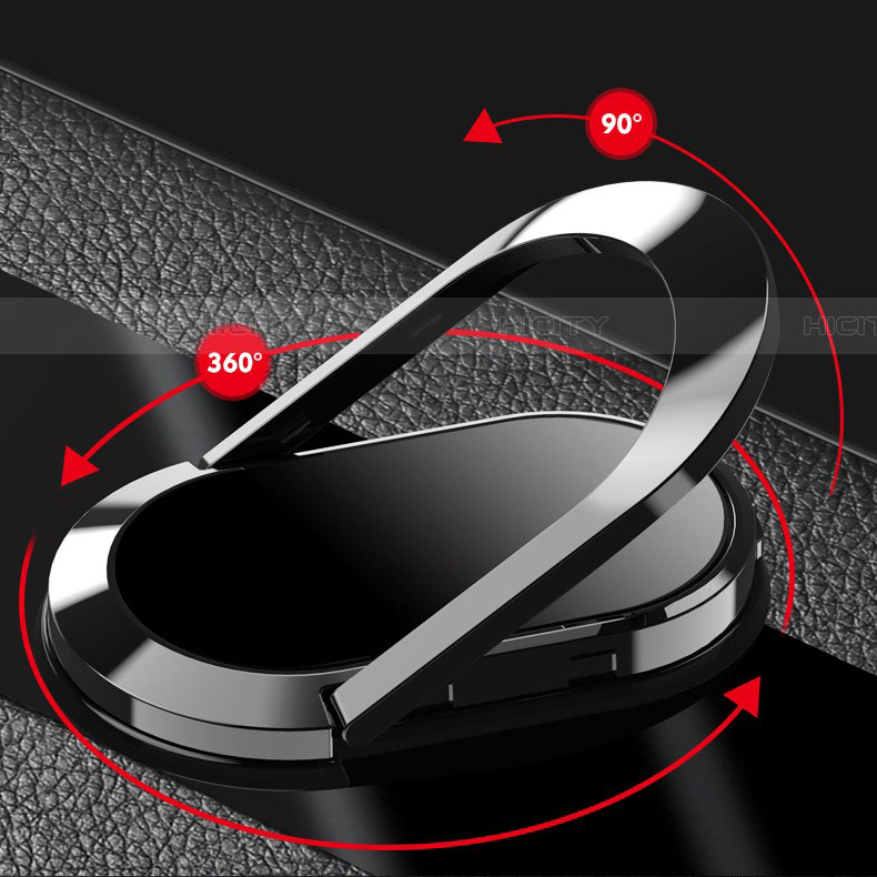 Funda Silicona Goma de Cuero Carcasa con Magnetico Anillo de dedo Soporte T01 para Oppo Find X Super Flash Edition