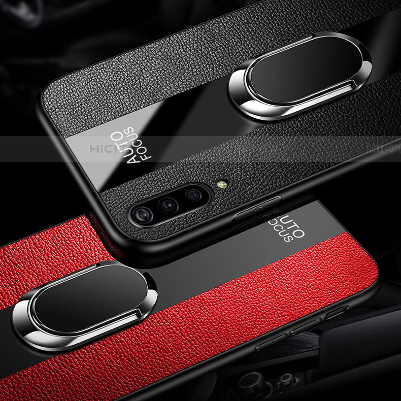 Funda Silicona Goma de Cuero Carcasa con Magnetico Anillo de dedo Soporte T01 para Samsung Galaxy A70S