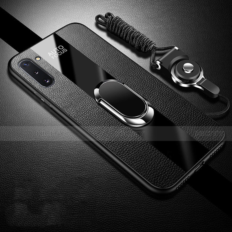 Funda Silicona Goma de Cuero Carcasa con Magnetico Anillo de dedo Soporte T01 para Samsung Galaxy Note 10 5G