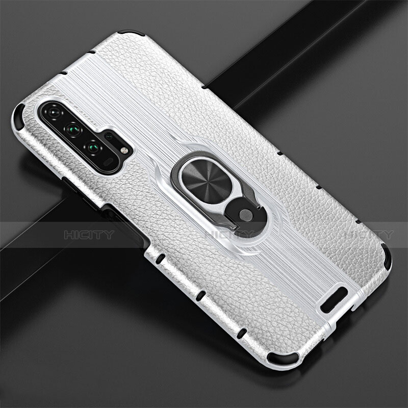 Funda Silicona Goma de Cuero Carcasa con Magnetico Anillo de dedo Soporte T02 para Huawei Honor 20 Pro