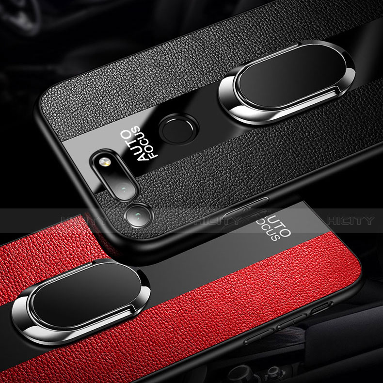 Funda Silicona Goma de Cuero Carcasa con Magnetico Anillo de dedo Soporte T02 para Huawei Honor View 20