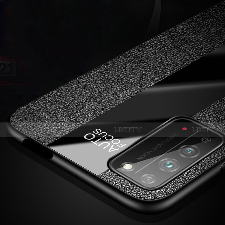 Funda Silicona Goma de Cuero Carcasa con Magnetico Anillo de dedo Soporte T02 para Huawei Honor X10 5G