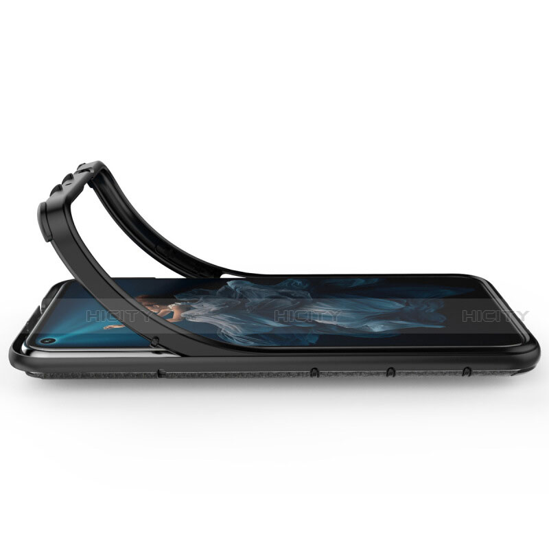 Funda Silicona Goma de Cuero Carcasa con Magnetico Anillo de dedo Soporte T03 para Huawei Honor 20 Pro