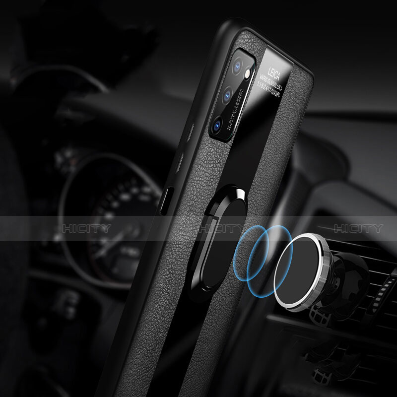 Funda Silicona Goma de Cuero Carcasa con Magnetico Anillo de dedo Soporte T03 para Huawei Honor View 30 Pro 5G