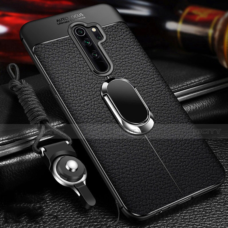 Funda Silicona Goma de Cuero Carcasa con Magnetico Anillo de dedo Soporte T03 para Xiaomi Redmi Note 8 Pro