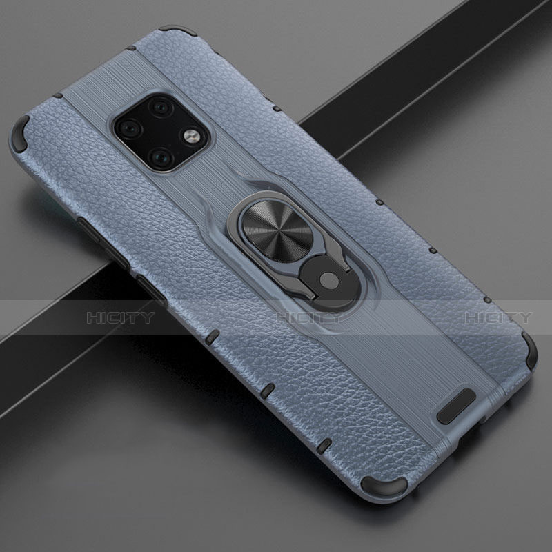 Funda Silicona Goma de Cuero Carcasa con Magnetico Anillo de dedo Soporte T04 para Huawei Mate 20 Pro