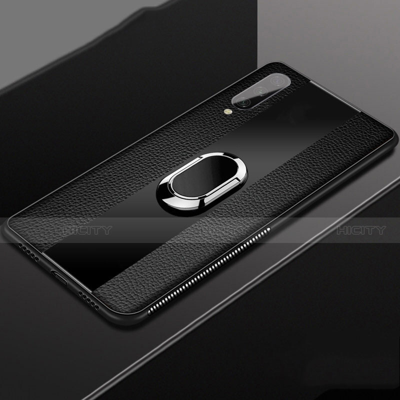 Funda Silicona Goma de Cuero Carcasa con Magnetico Anillo de dedo Soporte T04 para Xiaomi Mi A3