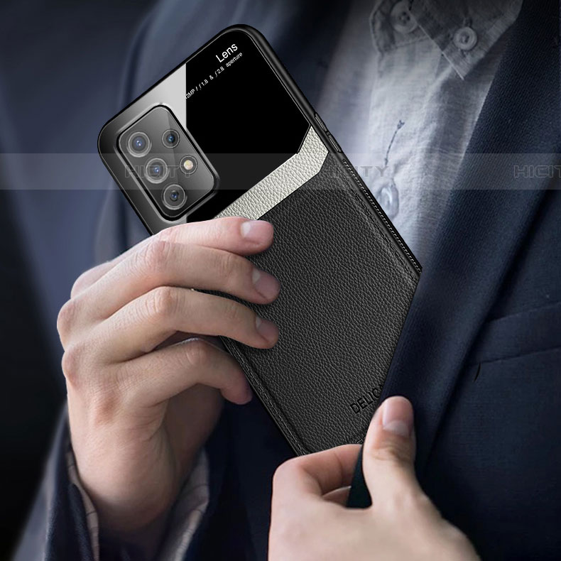 Funda Silicona Goma de Cuero Carcasa con Magnetico FL1 para Samsung Galaxy A52 5G