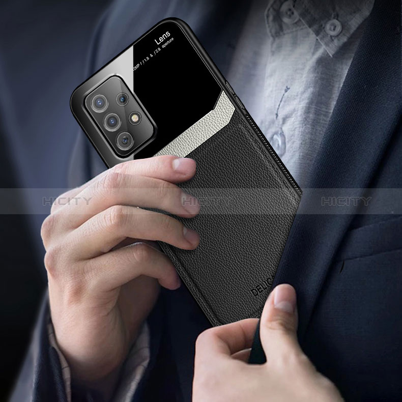 Funda Silicona Goma de Cuero Carcasa con Magnetico FL1 para Samsung Galaxy A52s 5G