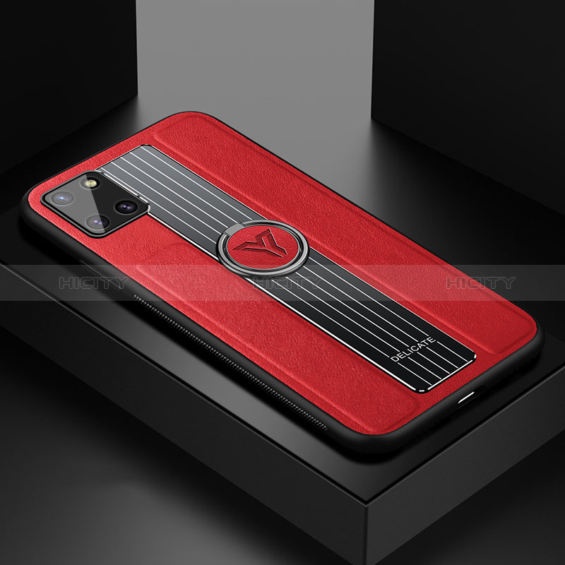 Funda Silicona Goma de Cuero Carcasa con Magnetico FL1 para Samsung Galaxy A81 Rojo