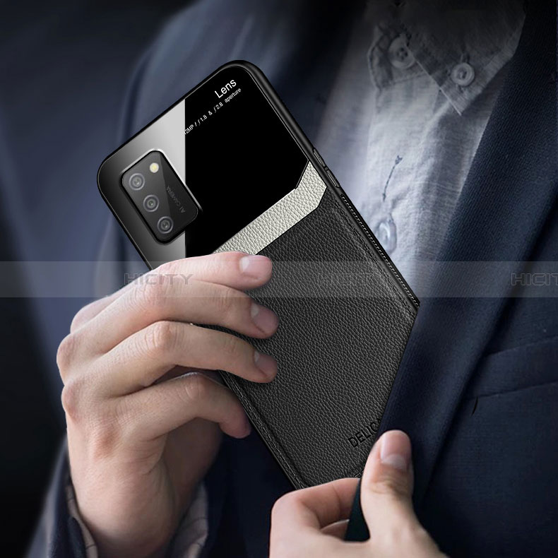 Funda Silicona Goma de Cuero Carcasa con Magnetico FL1 para Samsung Galaxy F02S SM-E025F