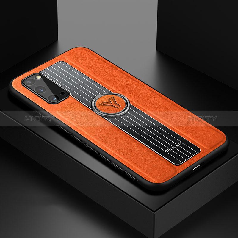 Funda Silicona Goma de Cuero Carcasa con Magnetico FL1 para Samsung Galaxy S20 5G Naranja