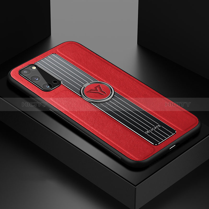 Funda Silicona Goma de Cuero Carcasa con Magnetico FL1 para Samsung Galaxy S20 5G Rojo