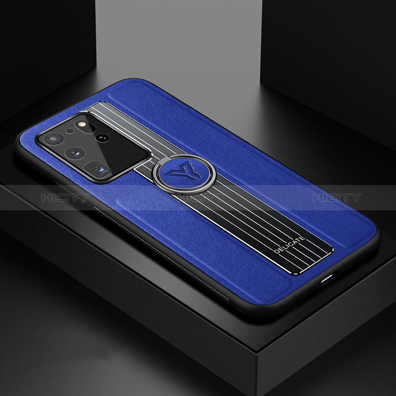 Funda Silicona Goma de Cuero Carcasa con Magnetico FL1 para Samsung Galaxy S20 Ultra Azul