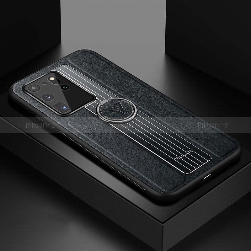 Funda Silicona Goma de Cuero Carcasa con Magnetico FL1 para Samsung Galaxy S20 Ultra Negro