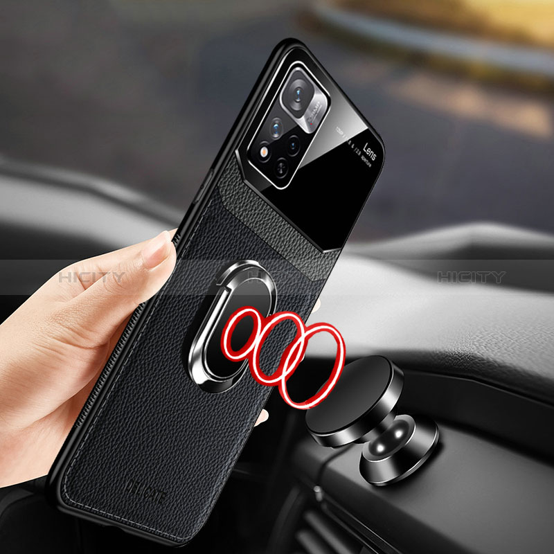 Funda Silicona Goma de Cuero Carcasa con Magnetico FL2 para Xiaomi Redmi Note 11S 5G