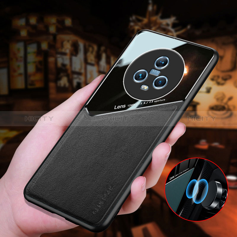 Funda Silicona Goma de Cuero Carcasa con Magnetico para Huawei Honor Magic5 5G