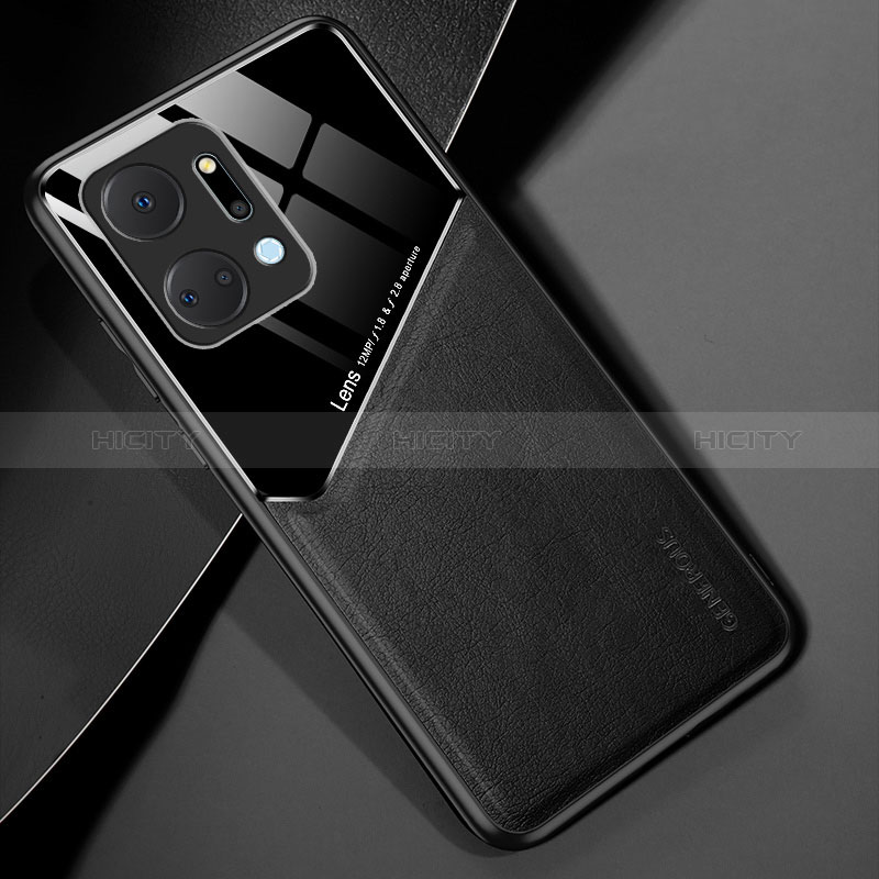 Funda Silicona Goma de Cuero Carcasa con Magnetico para Huawei Honor X7a